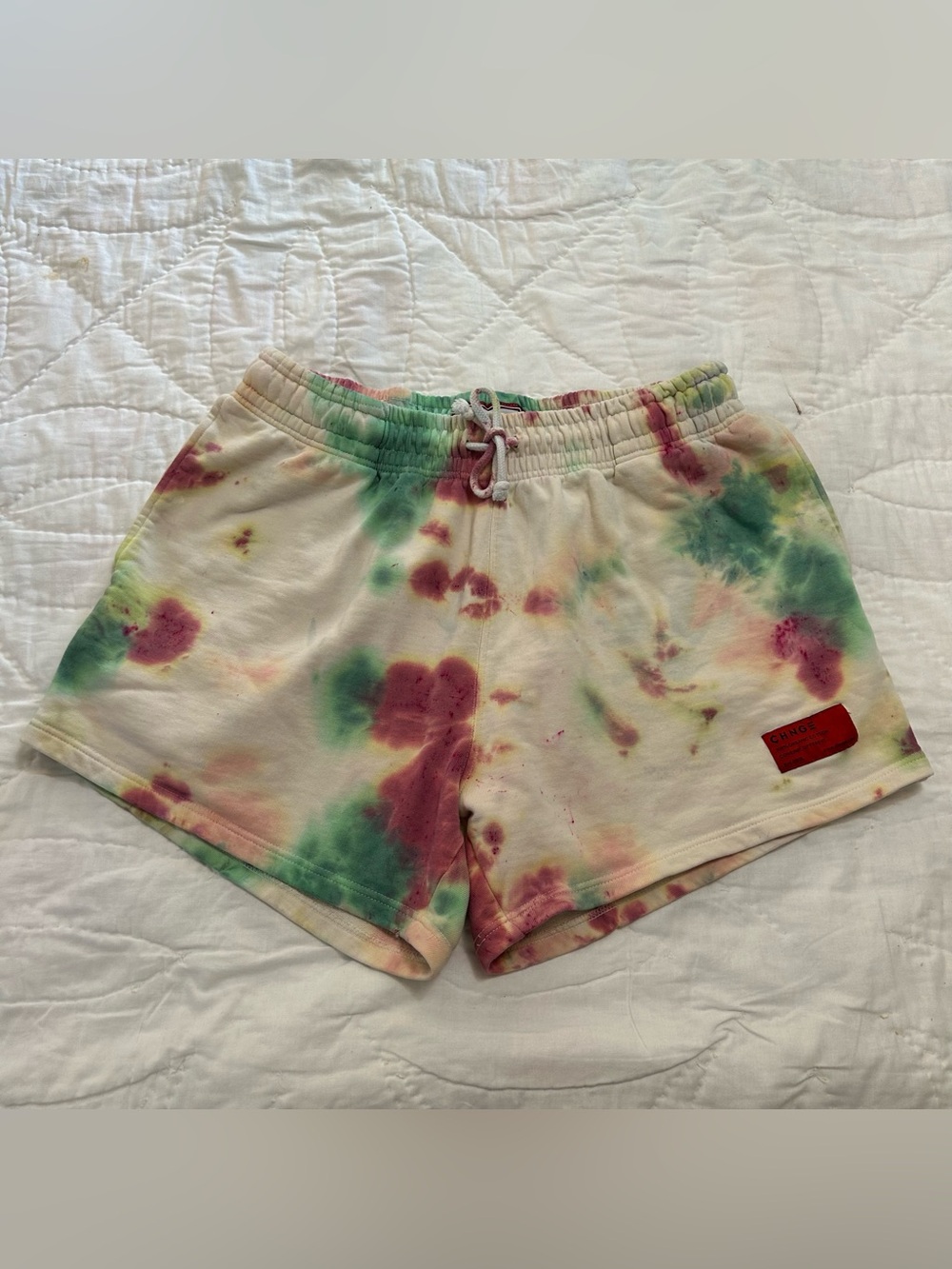 CHNGE Tie Dye Shorts Womens XL Relaxed Fit Sweatshorts 100% Organic Cotton